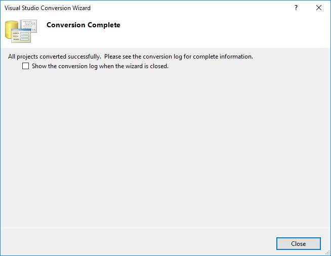Poslední krok konverze